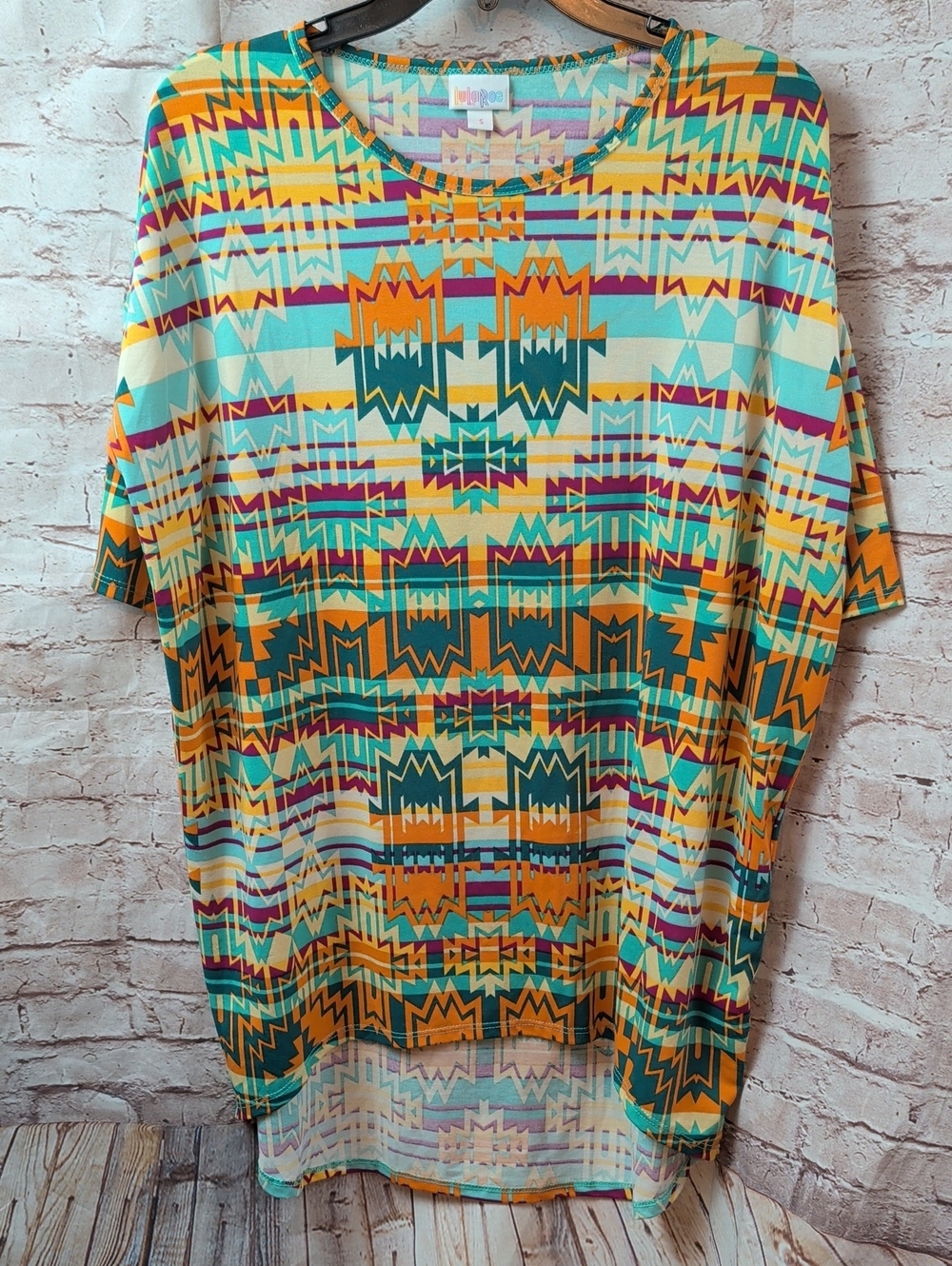 LuLaRoe Irma Tee Shirt Small New Nwt Aztec Print